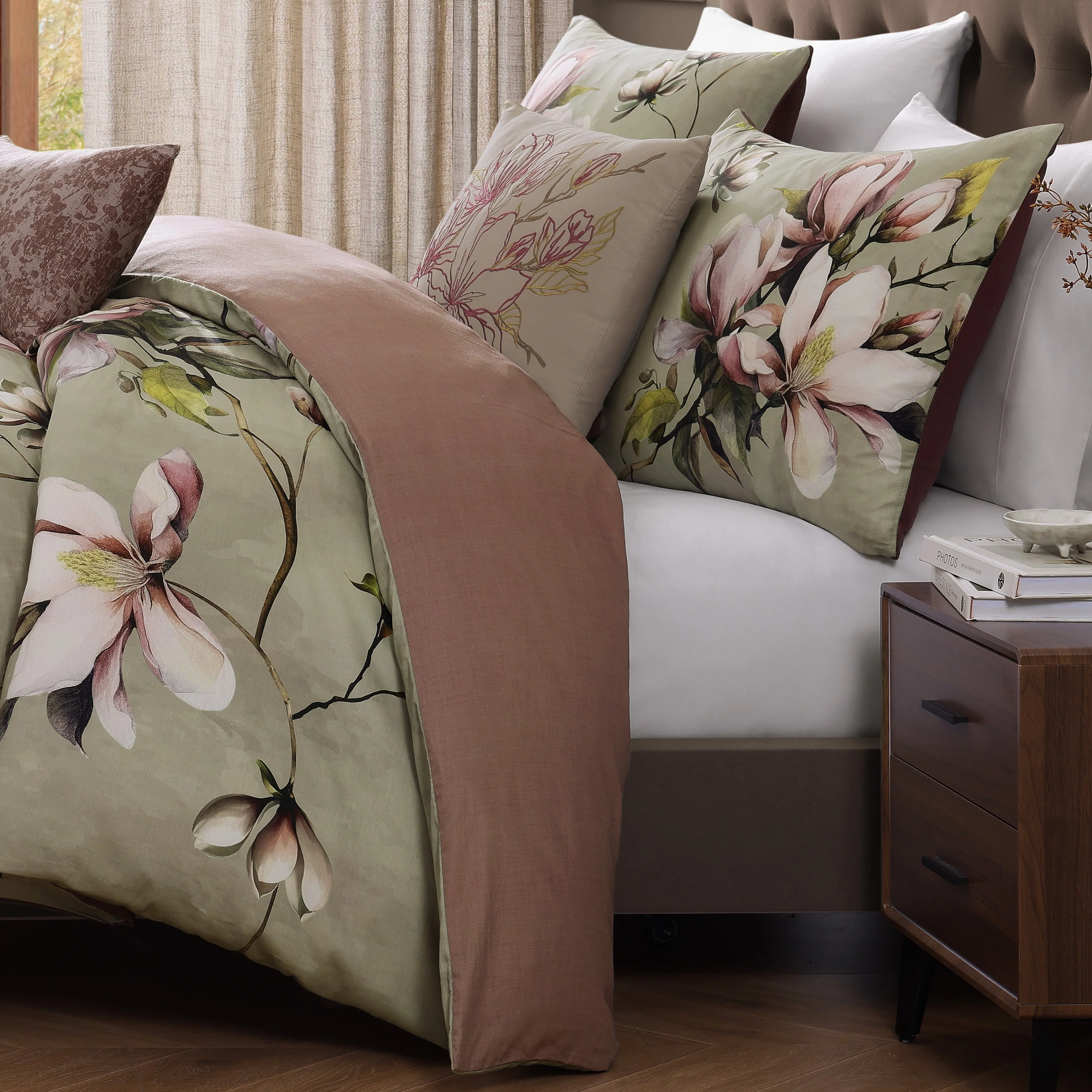 Fast Bebejan Purple Lilies 5 Piece Reversible Comforter Set Proven