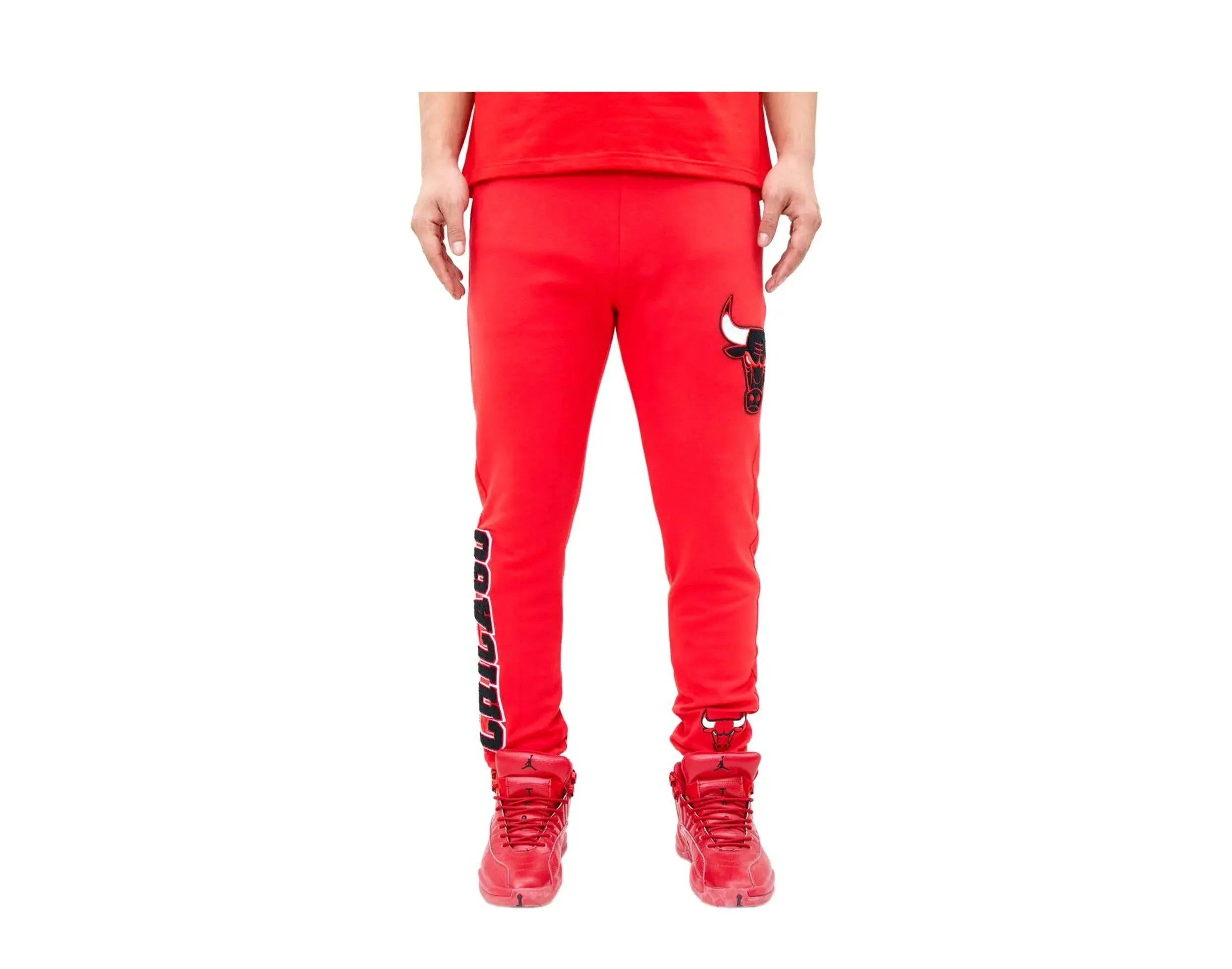 Expertly Made Pro Standard Chicago Bulls Classic Chenille Men Joggers Red Practical