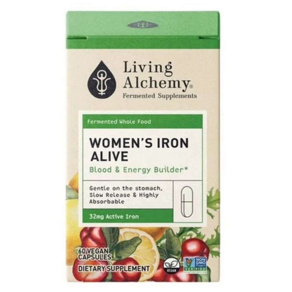 Artisan Living Alchemy Womens Iron Alive Blood and Energy Builder 32 mg Vegan Capsules 60Ea Crafted