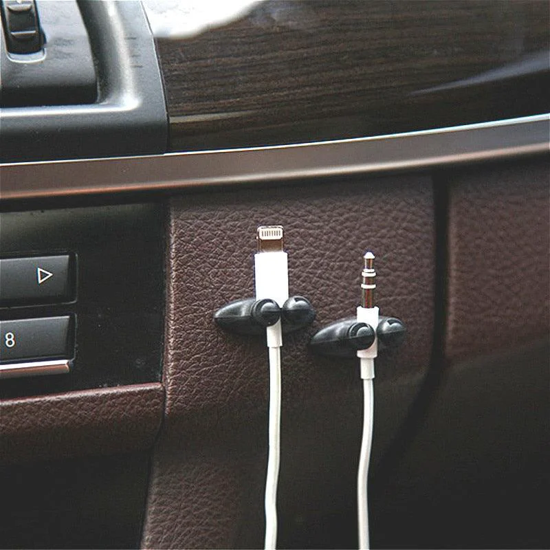 Functional 8pcs set Line Clip Cord Organizer Adhesive Cord Hooks Car Accessories Dashboard Ornament Pendant Cable Wire cord clips Organizer Holder Clamp Self-Adhesive Cord Management System Office Home Car Interior Accessories for Girls Paste Style Exceptional