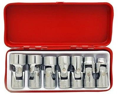 Clean 8 Piece 3 8 Drive SAE Standard Universal Wobble Socket Wrench Tool Set Kit High-Performance