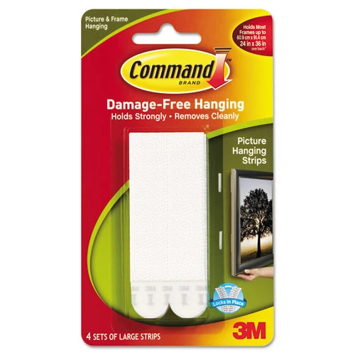 Durable 3M Command Stay Large Picture Hanging Strips - 4 Pack Practical