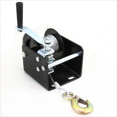 Easy-to-Use Hand Power Operated Crank Worm Gear Driven Cable Winch for Boat or Easel Relaxed