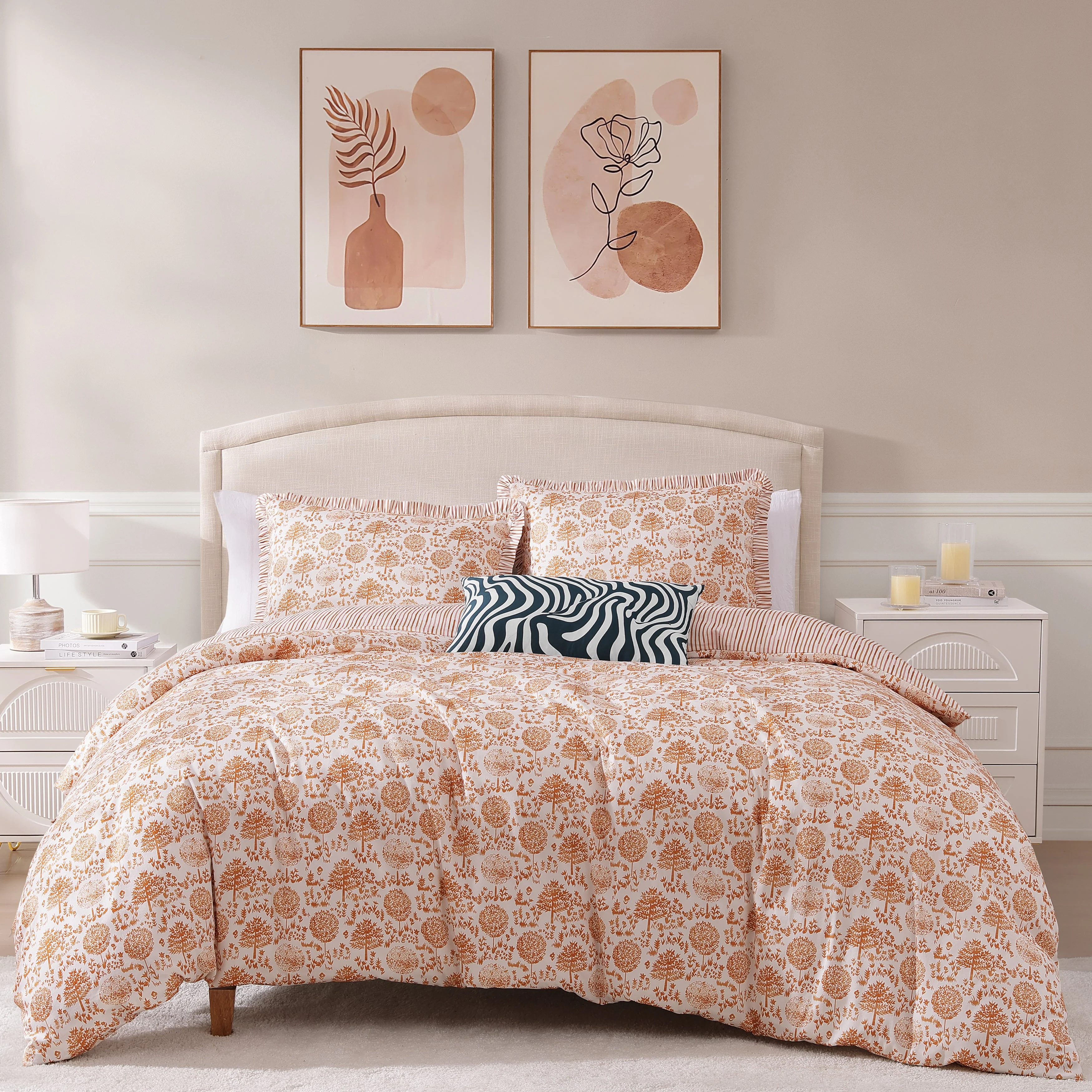 Top-Quality BebeTeen Clay Trees Reversible Comforter Set Stylish