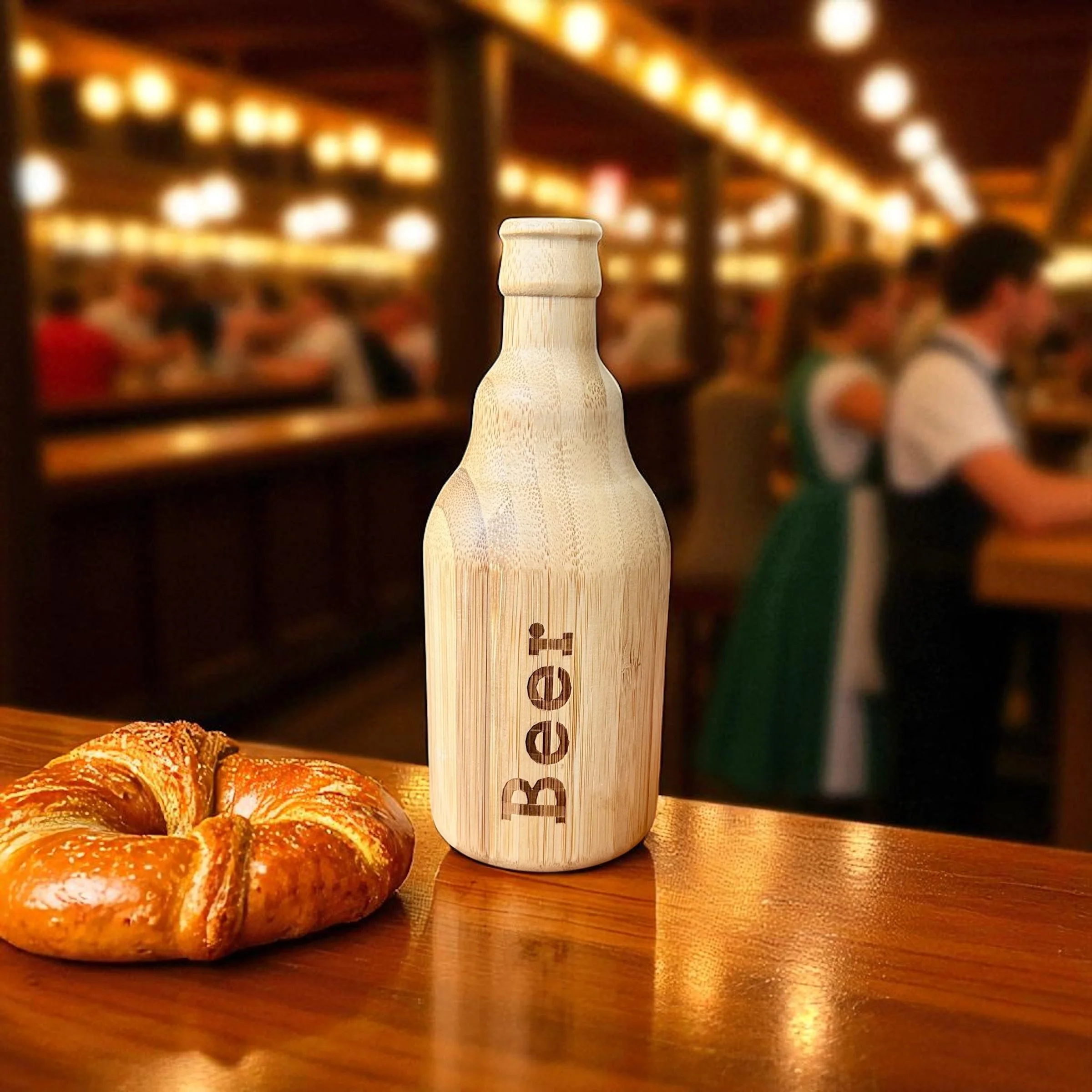 Comfortable Bamboo Bottle-Shaped Bottle Opener Next-Generation