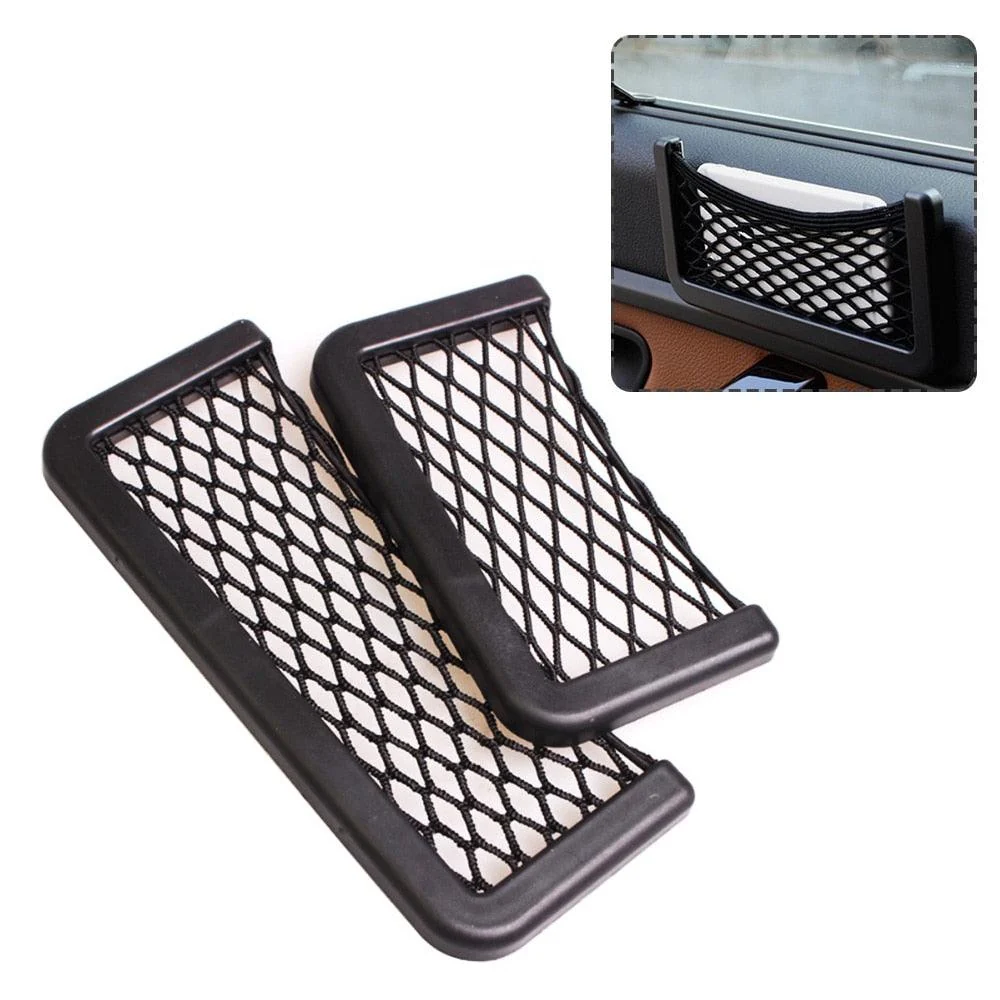 Dependable Car Net Bag Phone Holder Storage Pocket Organizer Car Storage Net Black Seat Side Back Storage Net Bag Universal Car Interior Accessories For Trunk Holder Pocket Organizer For Phones Charge Car Accessories Versatile