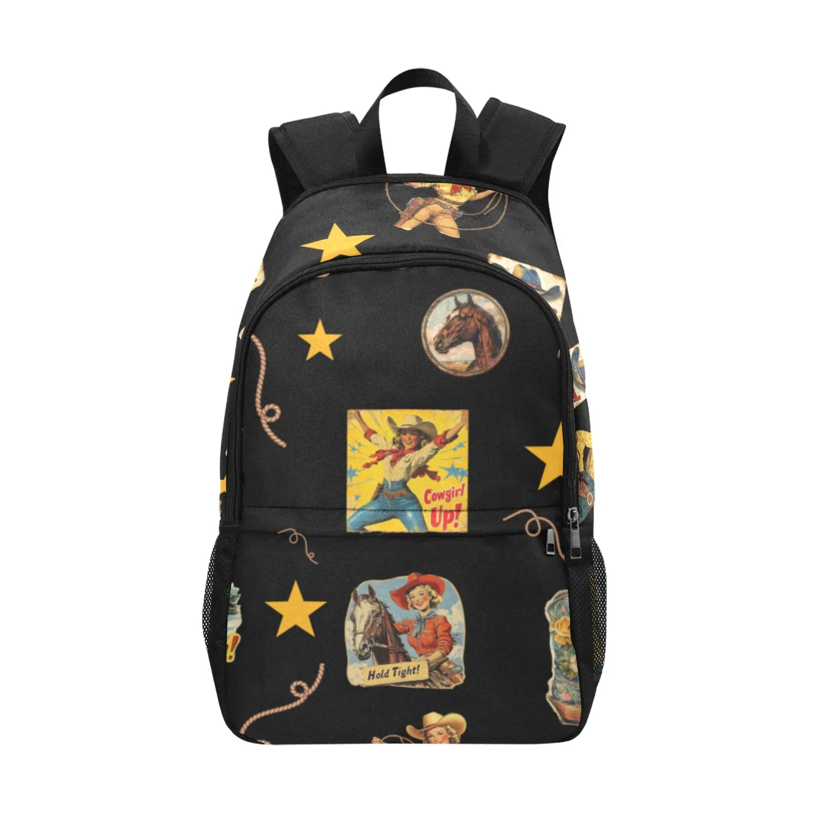 Recyclable Vintage Cowgirl Collage Backpack Sustainable