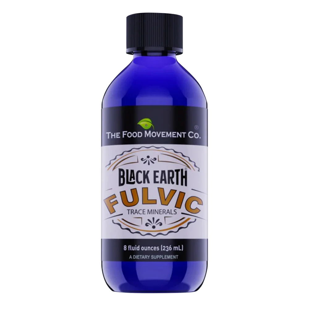 High-End The Food Movement Co Black Earth Fulvic Trace Minerals Liquid Supplement for Electrolyte Balance 8Oz 236ml Lightweight