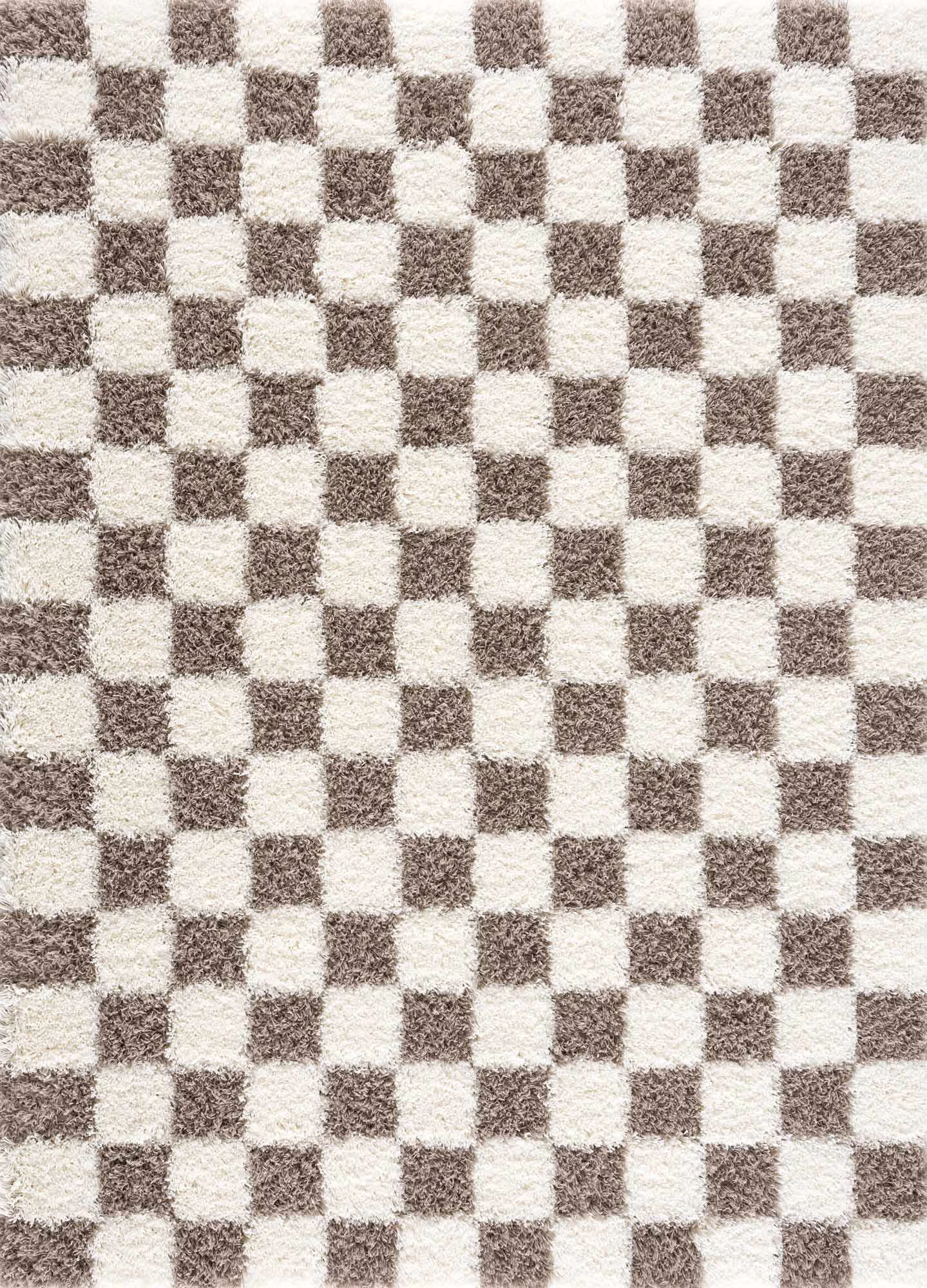 Versatile Atira Brown Checkered Area Rug Casual