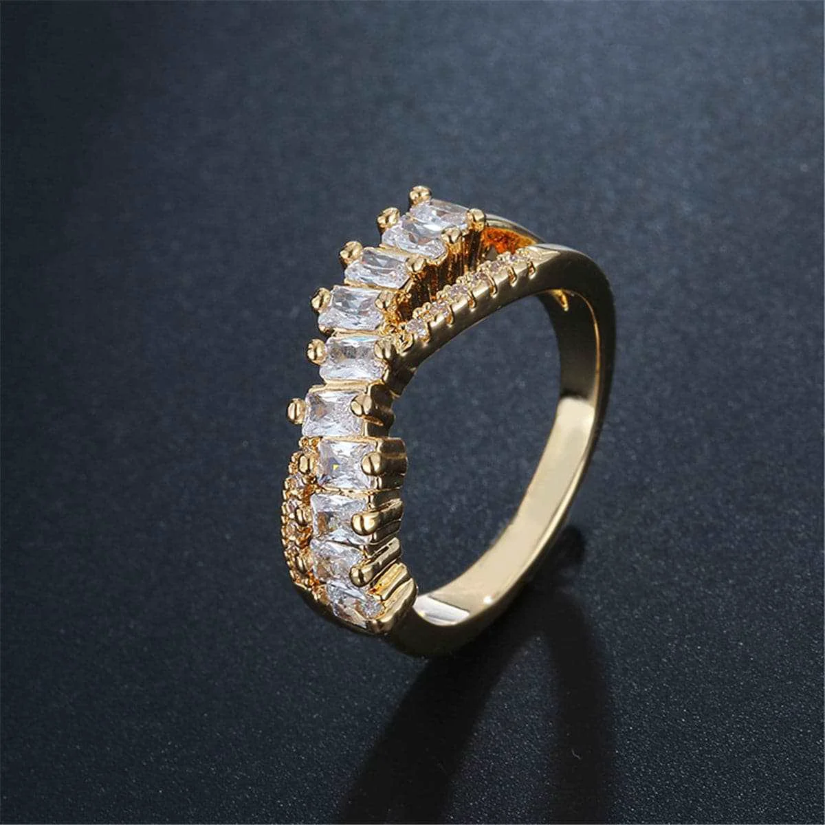 Versatile Cubic Zirconia Crisscross Ring Recyclable
