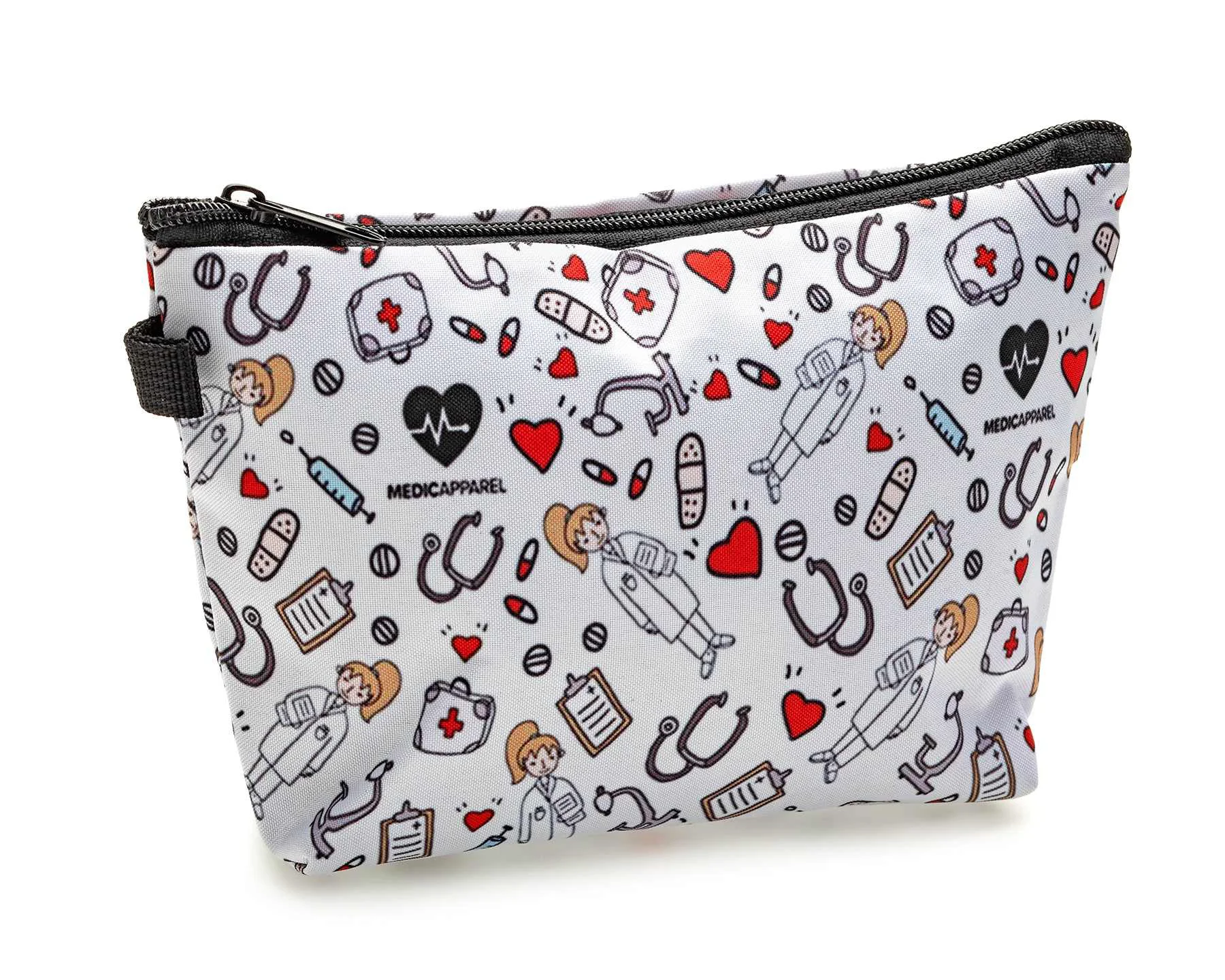 Exclusive White Multi Colored Health Care Worker Cosmetic Bag Original Design