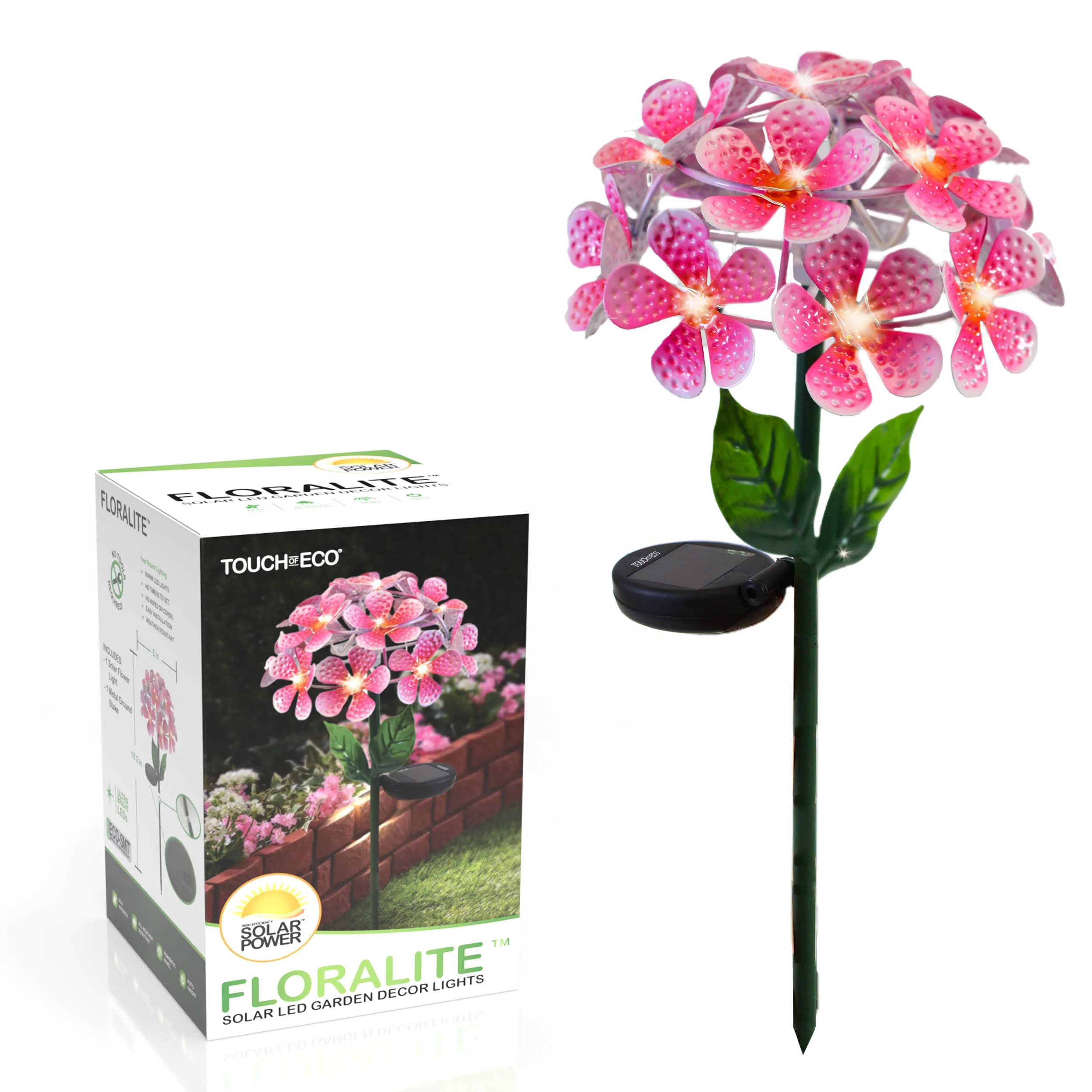 Advanced Touch Of ECO Solar Powered LED Decorative Metal Flower Stake Light World-Class
