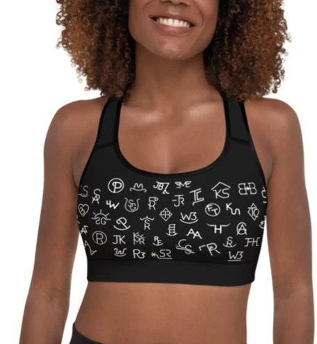 Functional White Cattle Brands Sports Bra Safe