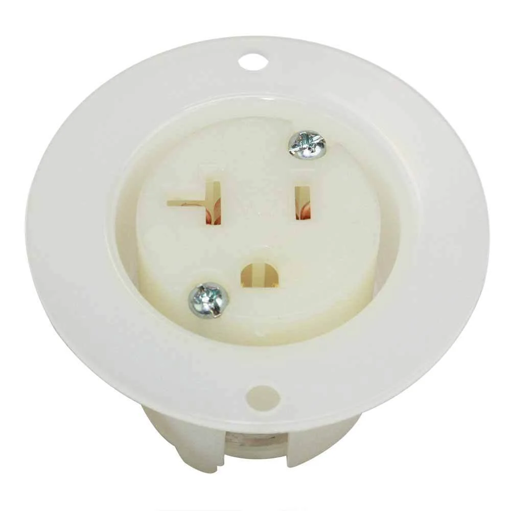 Expertly Made NEMA 5-20R 2 Pole 3 Wire 20A 125V Heavy Duty Standard Receptacle Flange Flush Mount Outlet Superior