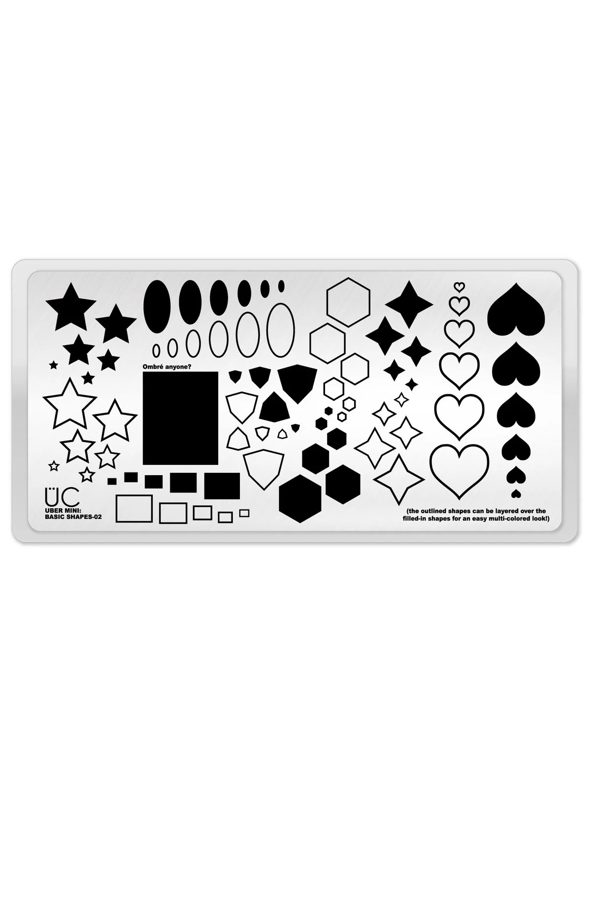 Top-Quality Basic Shapes 2 - Uber Chic Mini Stamping Plate Pure