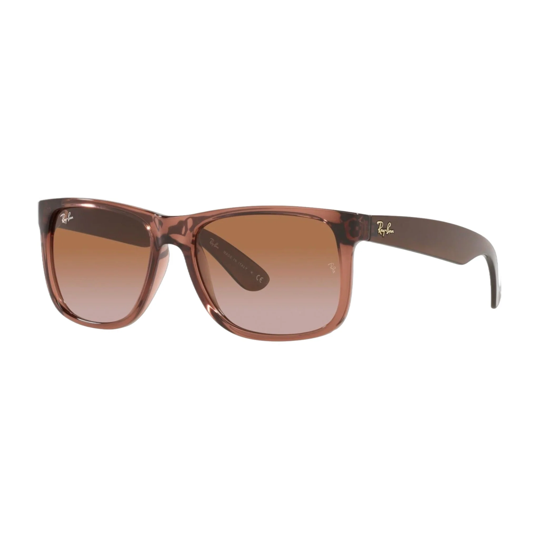 Classic Ray-Ban Unisex Rectangle Transparent Light Brown Gradient Justin 4165 Sunglasses Original Design