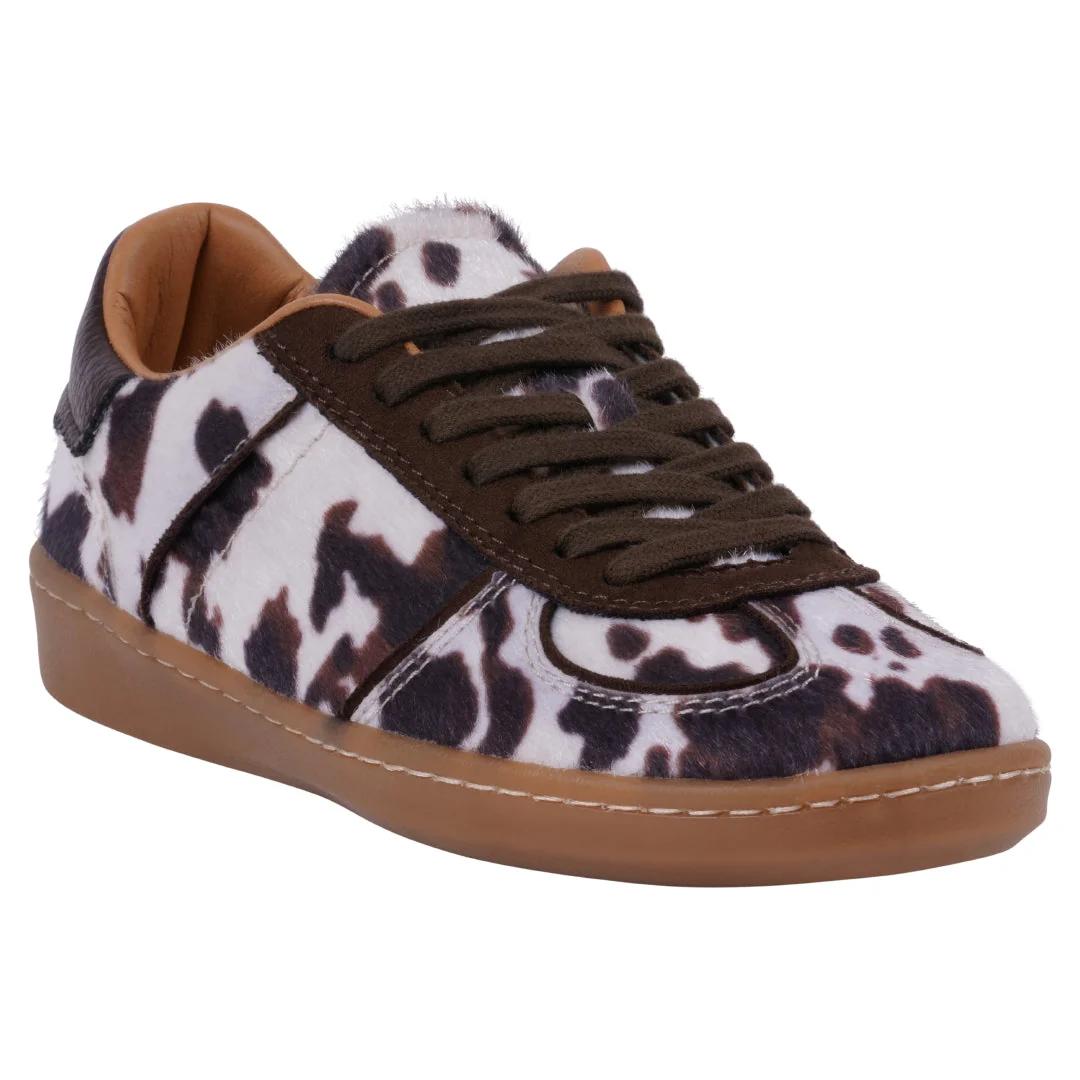 Casual Women's Milan Cow Print Lace Up Sneaker Durable