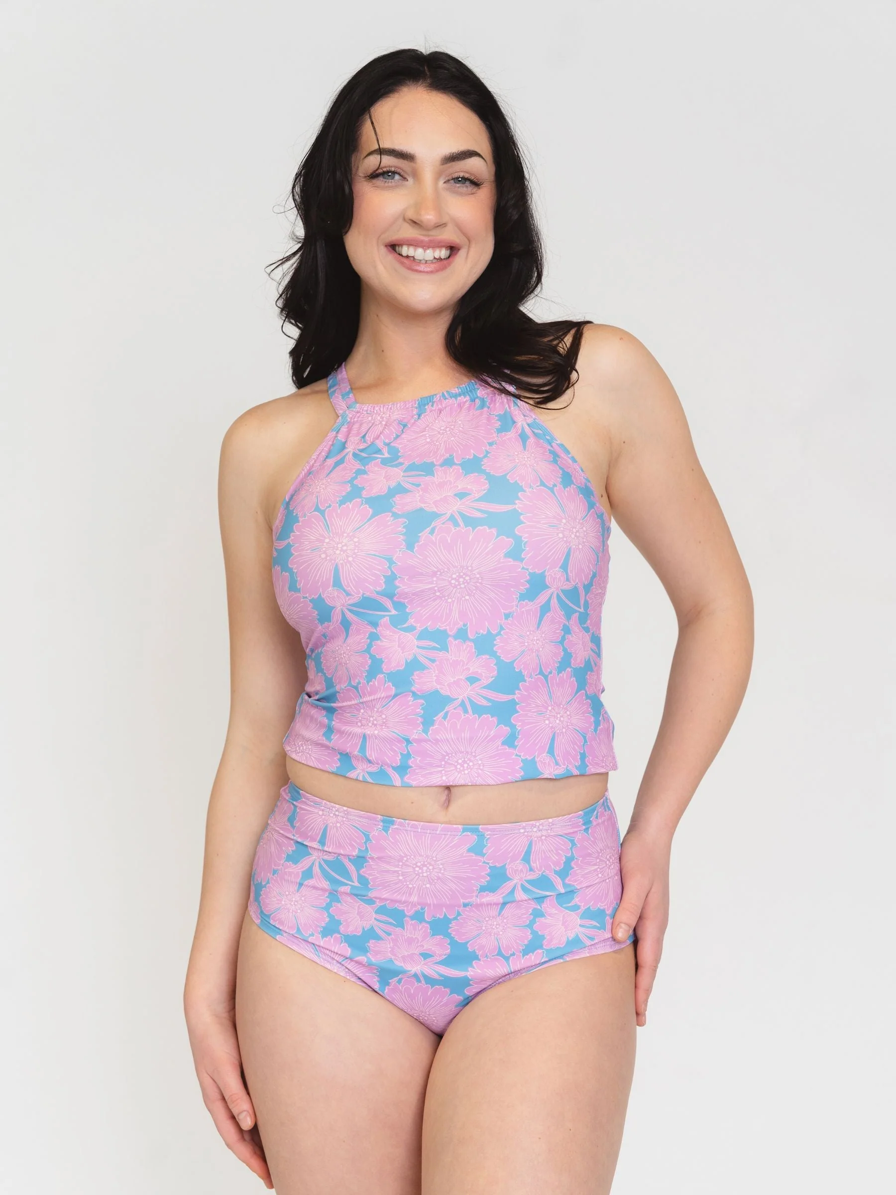 Versatile Dahlia Double-Cinch Tankini Top Powerful