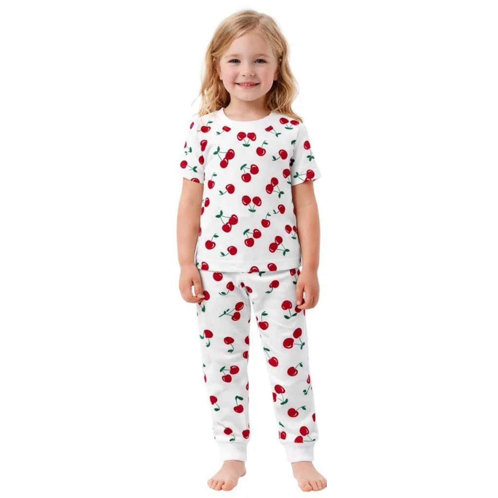 Original Design Kids Toddler Girls Short Sleeve Pajamas Set Snug Fit Soft Stylish Cozy Comfortable Sleepwear Sets