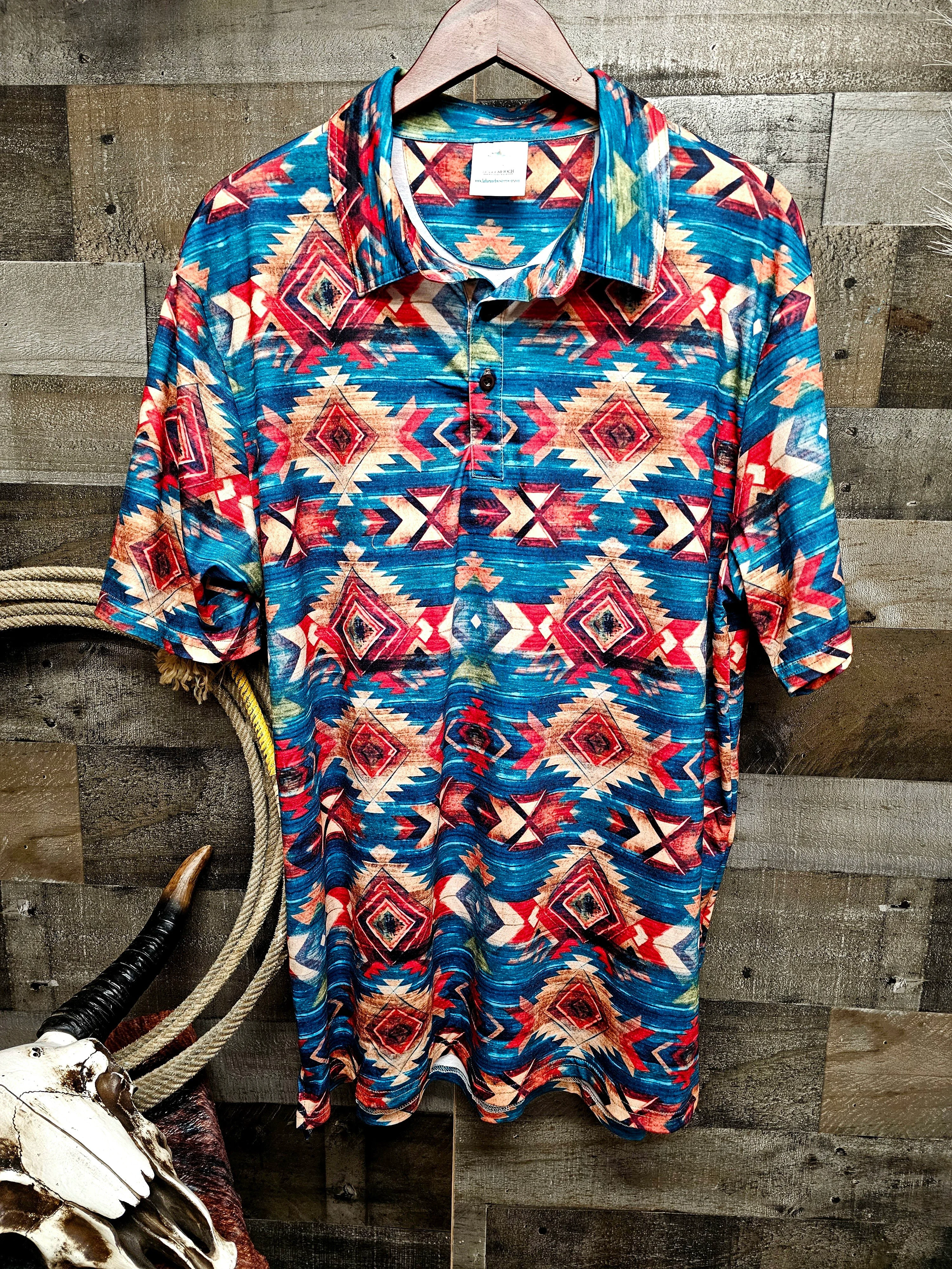 Unique Arizona Aztec Men's Western Polo Shirt Efficient