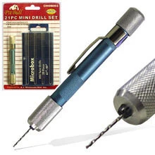 Casual 21 Piece Fine Mini Jeweler's Drill Bit Set Pin Vise Chuck Quality
