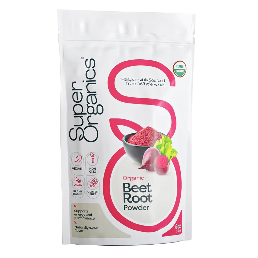 Advanced Super Organics Beet Root Powder Dietary Supplement Support Energy and Performance Gluten 6Oz 170g Classic