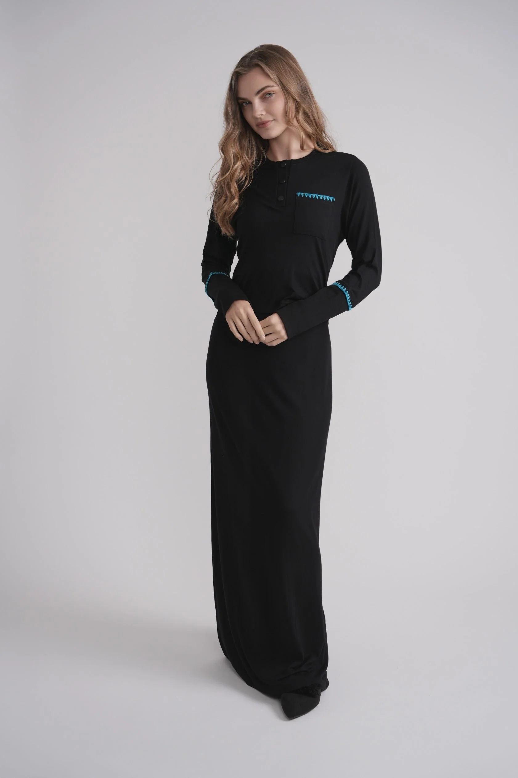 Soft Embroidered Stitch Nursing Nightgown Effective