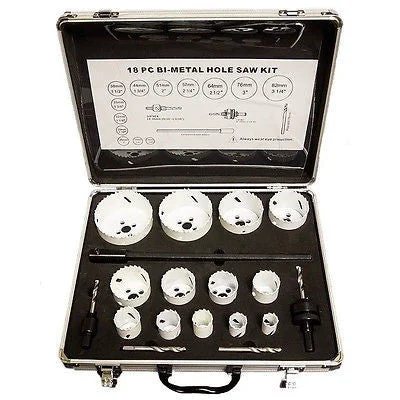 Genuine 18 Piece Master Bimetal Large Hole Saw Drill Bit Kit for Wood Steel Bi-Metal Cutting Original
