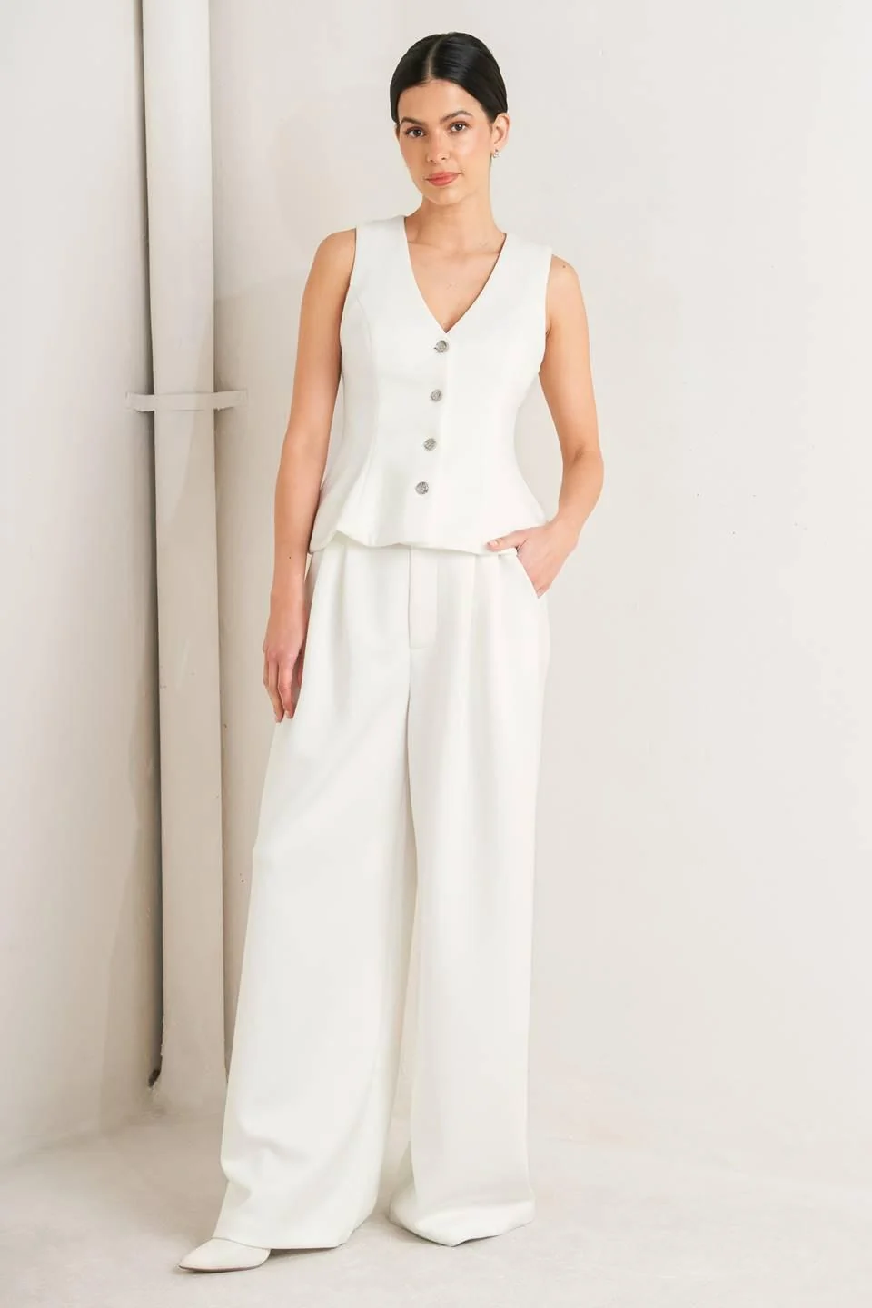 Premium Pure Elegance Woven Vest Flexible