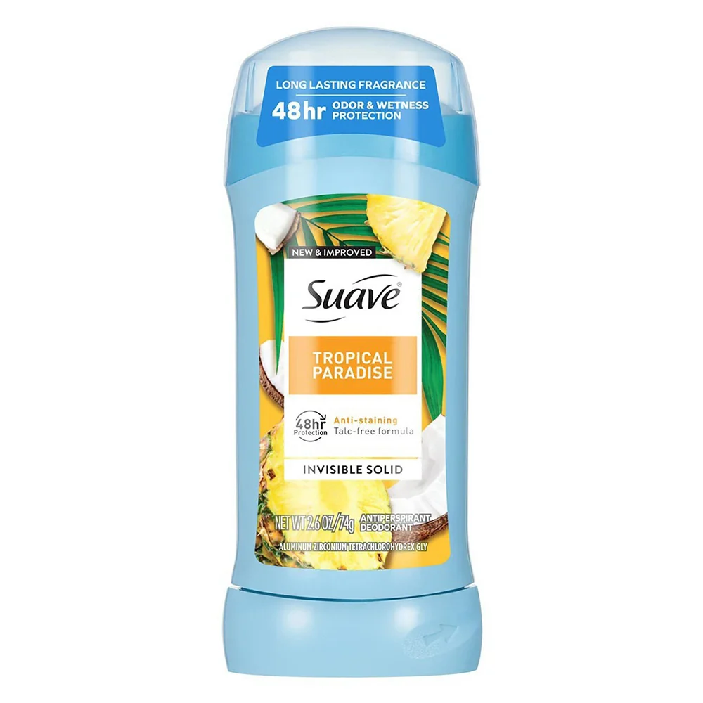 Smart Suave Tropical Paradise Invisible Solid Antiperspirant Deodorant Fresh Protection 2.6Oz 74g Elite
