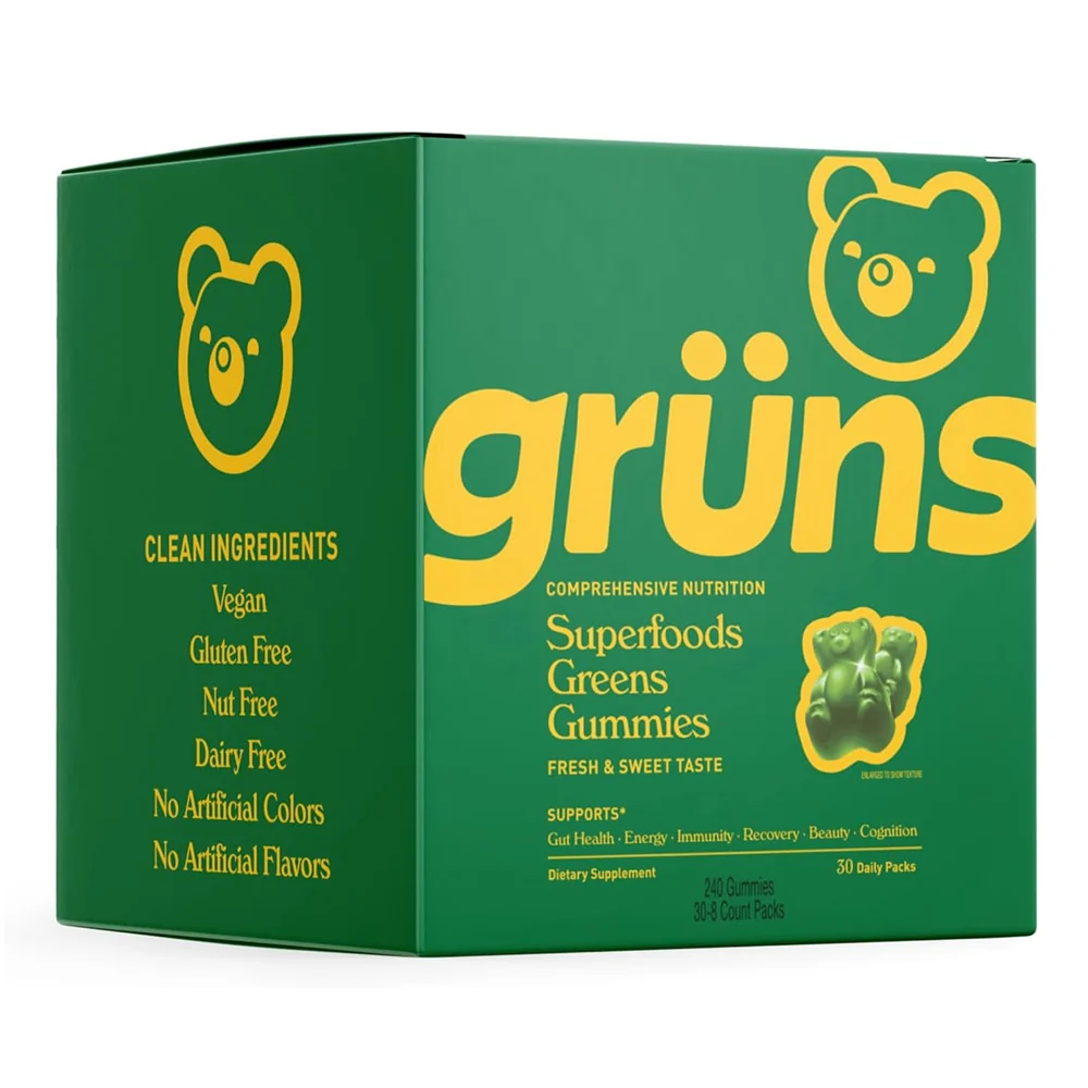 Smart Gruns Super Greens Gummies Daily Packs for Immunity Support 30Ea Elegant