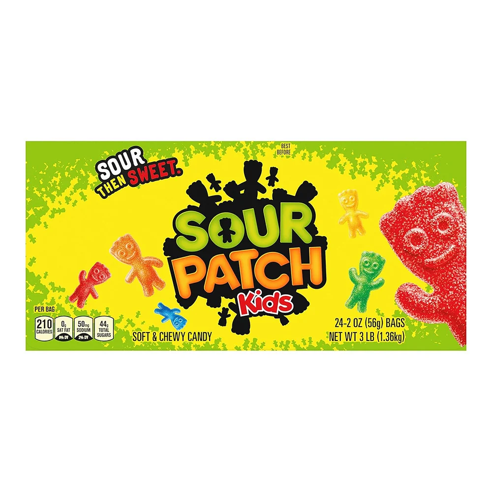 Artisan Sour Then Sweet Sour Patch Kids Soft and Chewy Candy 2 Oz 24 Ea Elegant