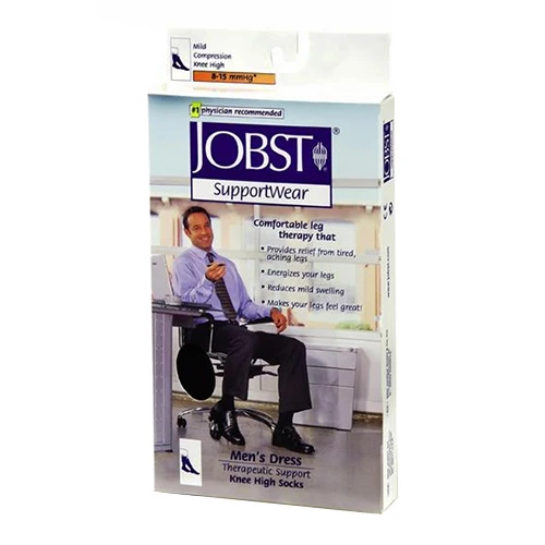 Crafted Jobst Supportwear Mens Light Weight Dress Socks Knee High 8-15 Mmhg Compression White Color Size Medium - 1 Piece Relaxed