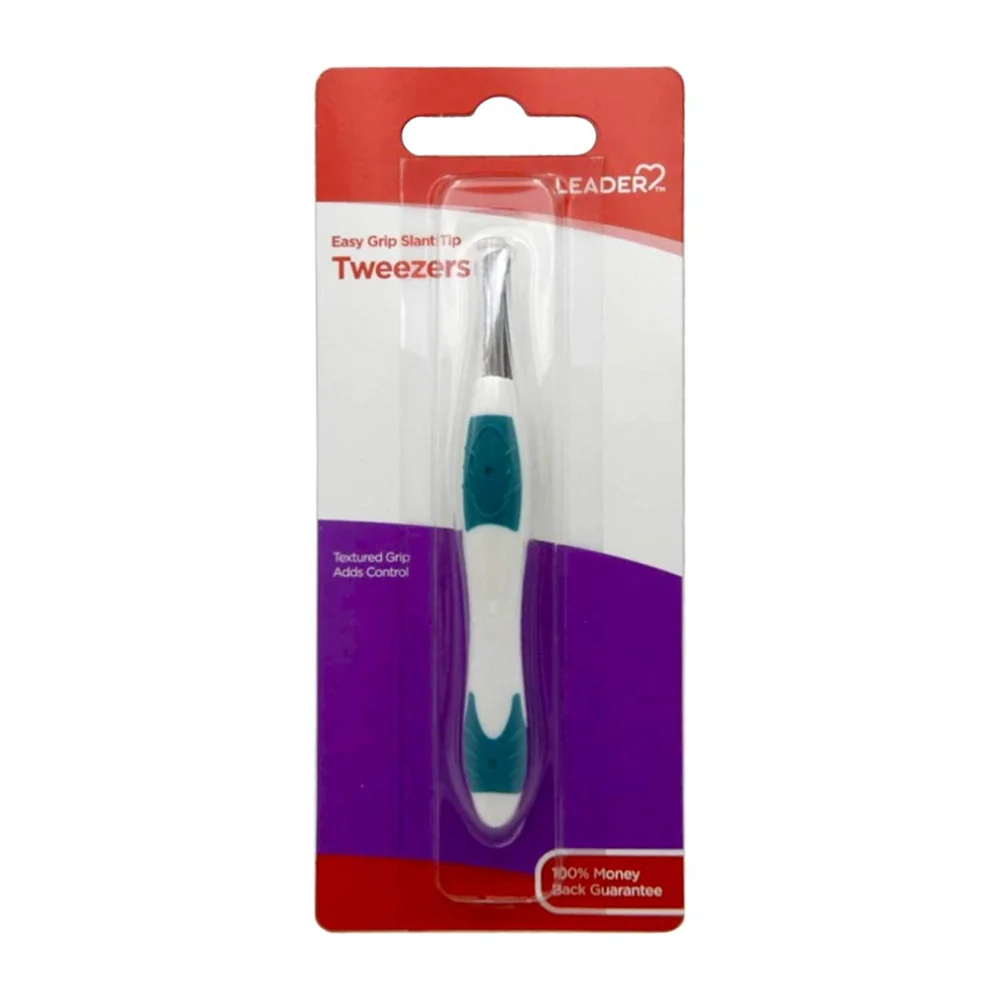 Versatile Leader Tweezers Easy Grip Slant Tip 1 Ea Secure