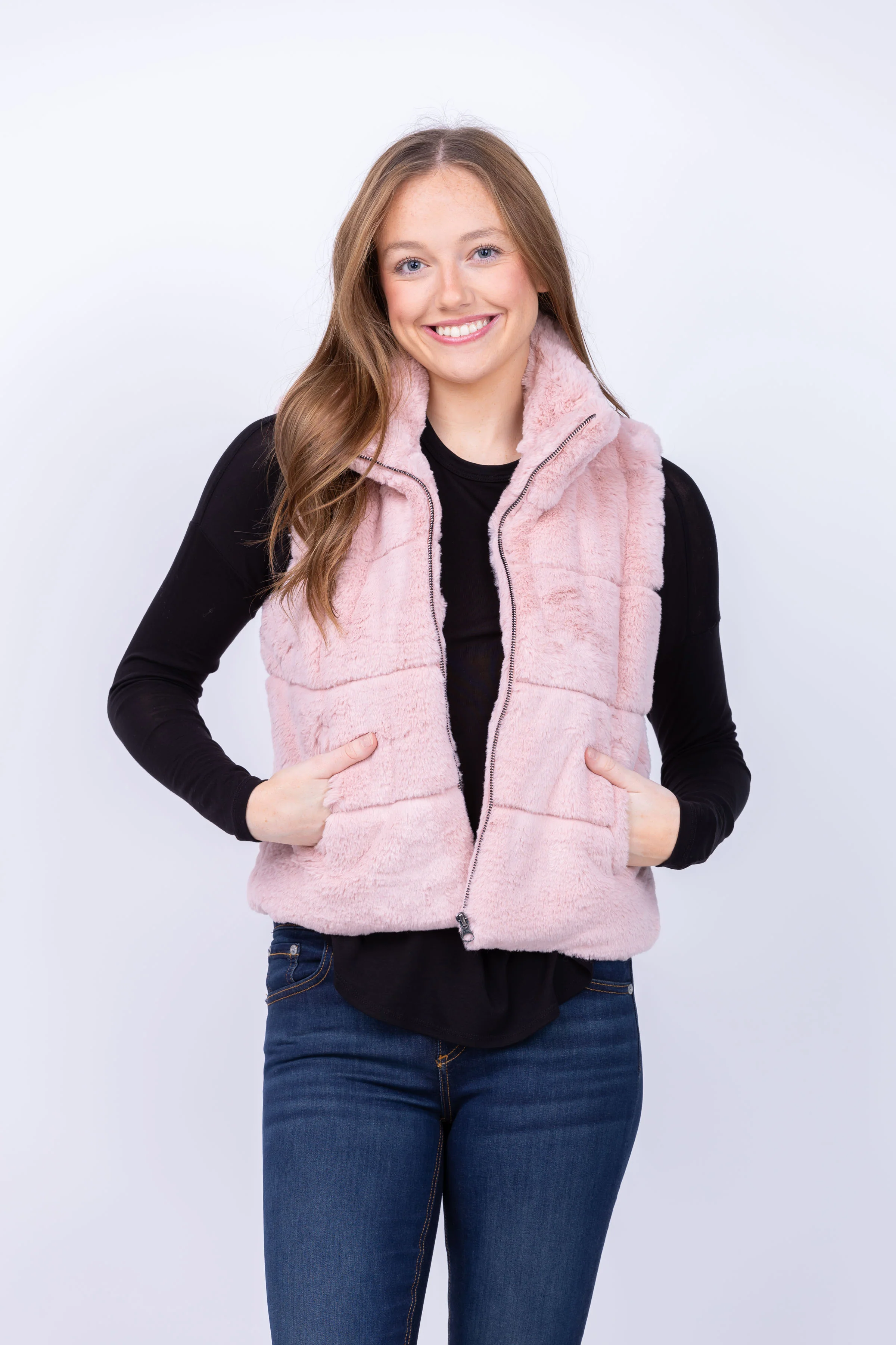 Reliable J. Society Fur Vest in Pink Fast