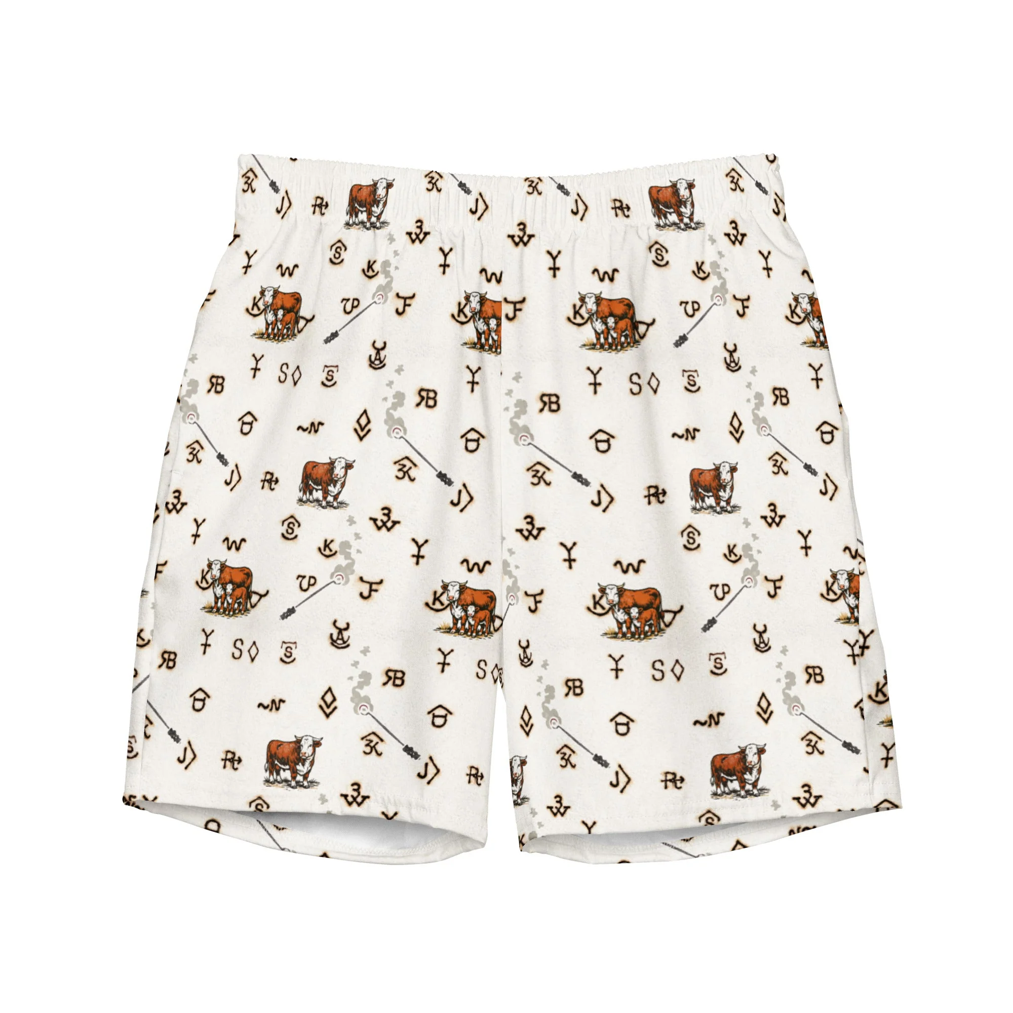 User-Friendly Baha Ranch YEEHAW Hereford Brands Swim Trunks Genuine