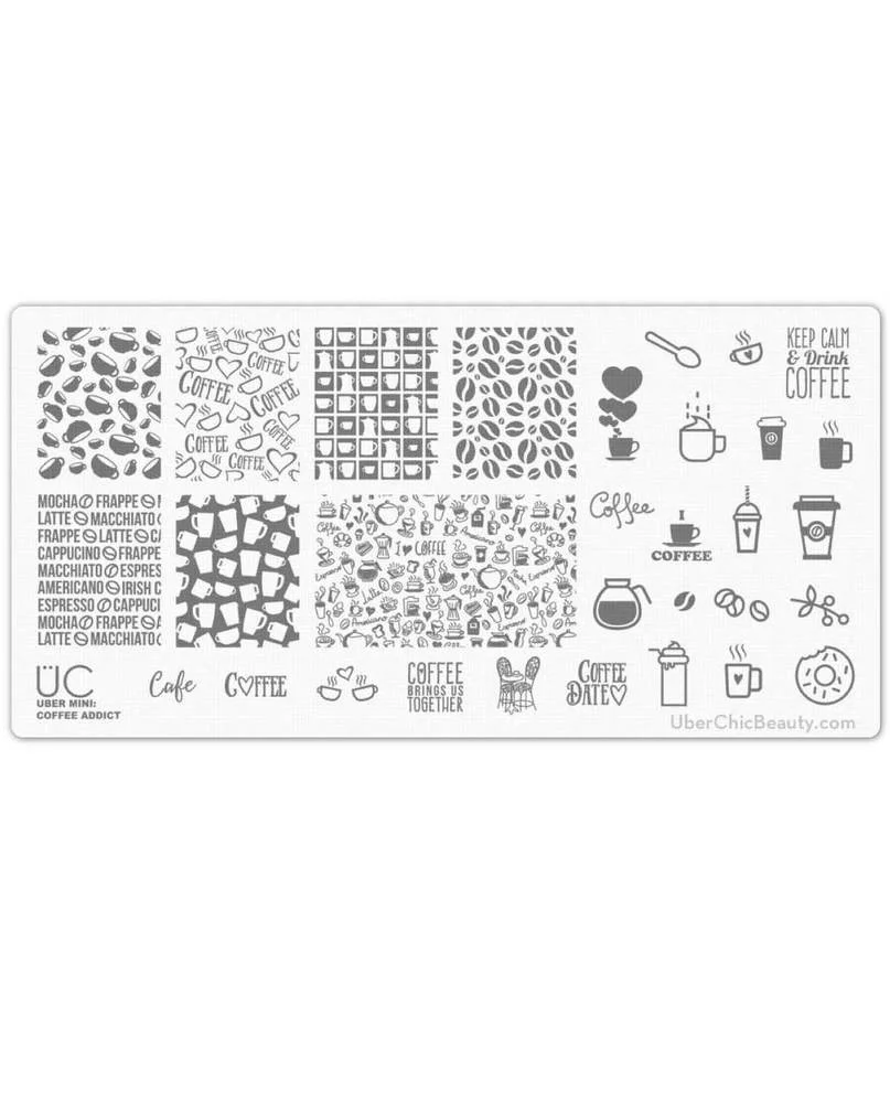 Comfortable Coffee Addict - Uber Chic Mini Stamping Plate Authentic