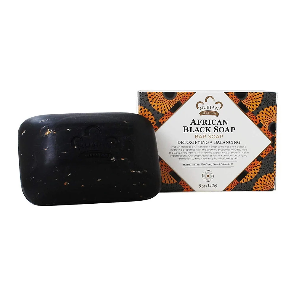 Relaxed Nubian Heritage African Black Soap Detoxifying and Balancing Bar Soap 5 Oz Specialty