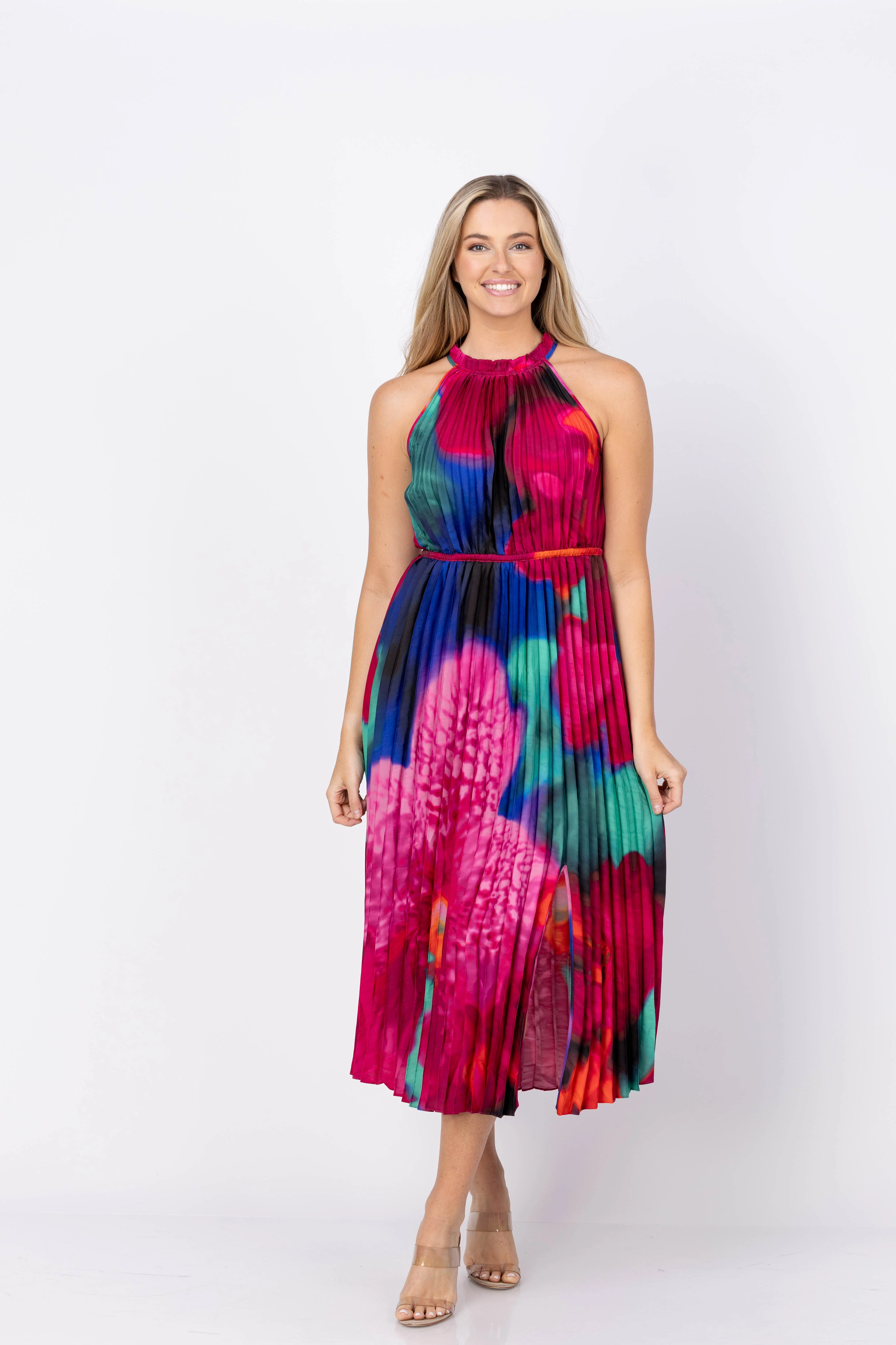Specialty Caballero Collection Jayce Dress in Blur Iris Bloom Convenient