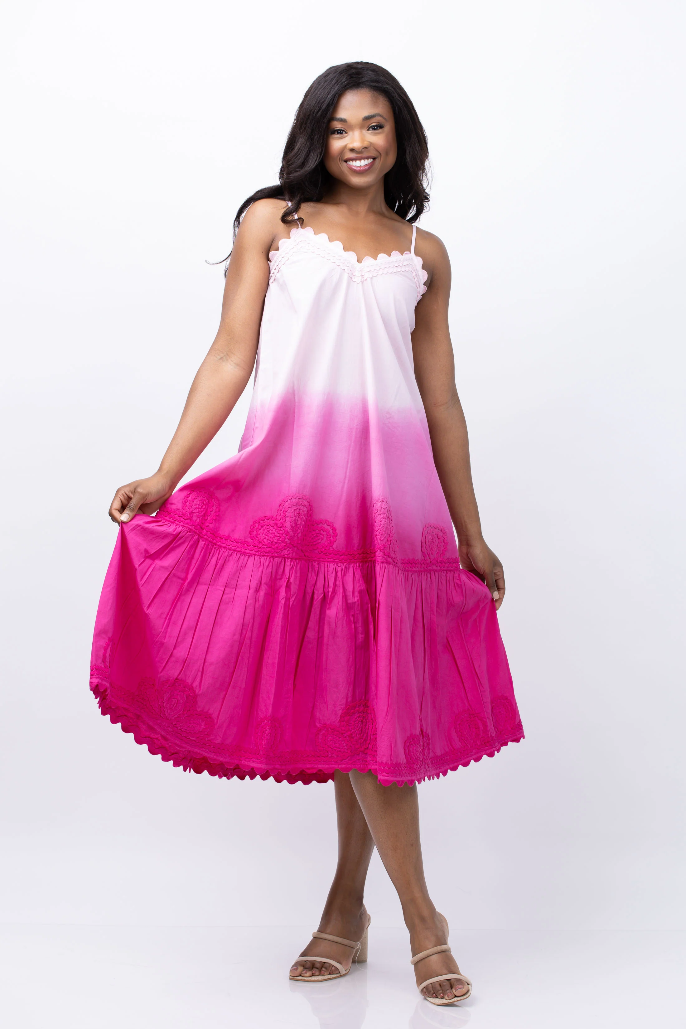 Verified Juliet Dunn Ombre Dress in Pink Authentic