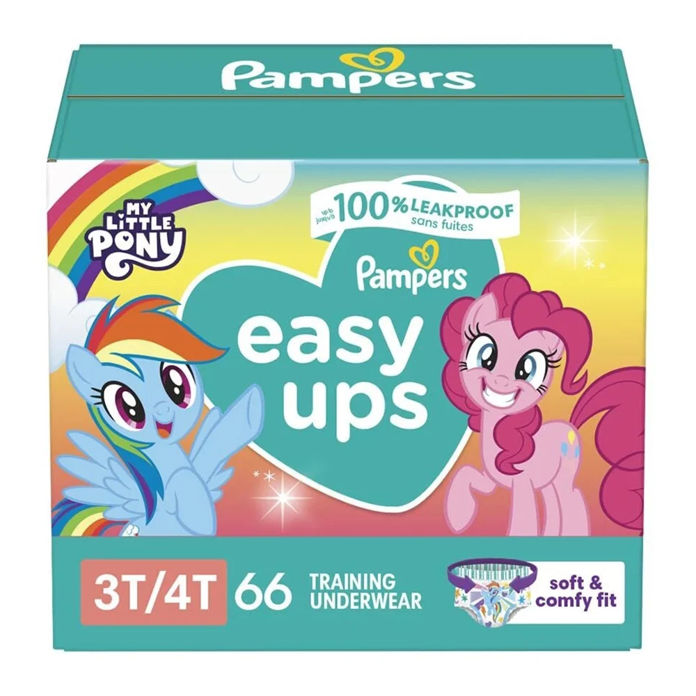 Fast Pampers Easy Ups Potty Training Diapers Size 3T to 4T with Easy Tear Sides 66Ea Certified