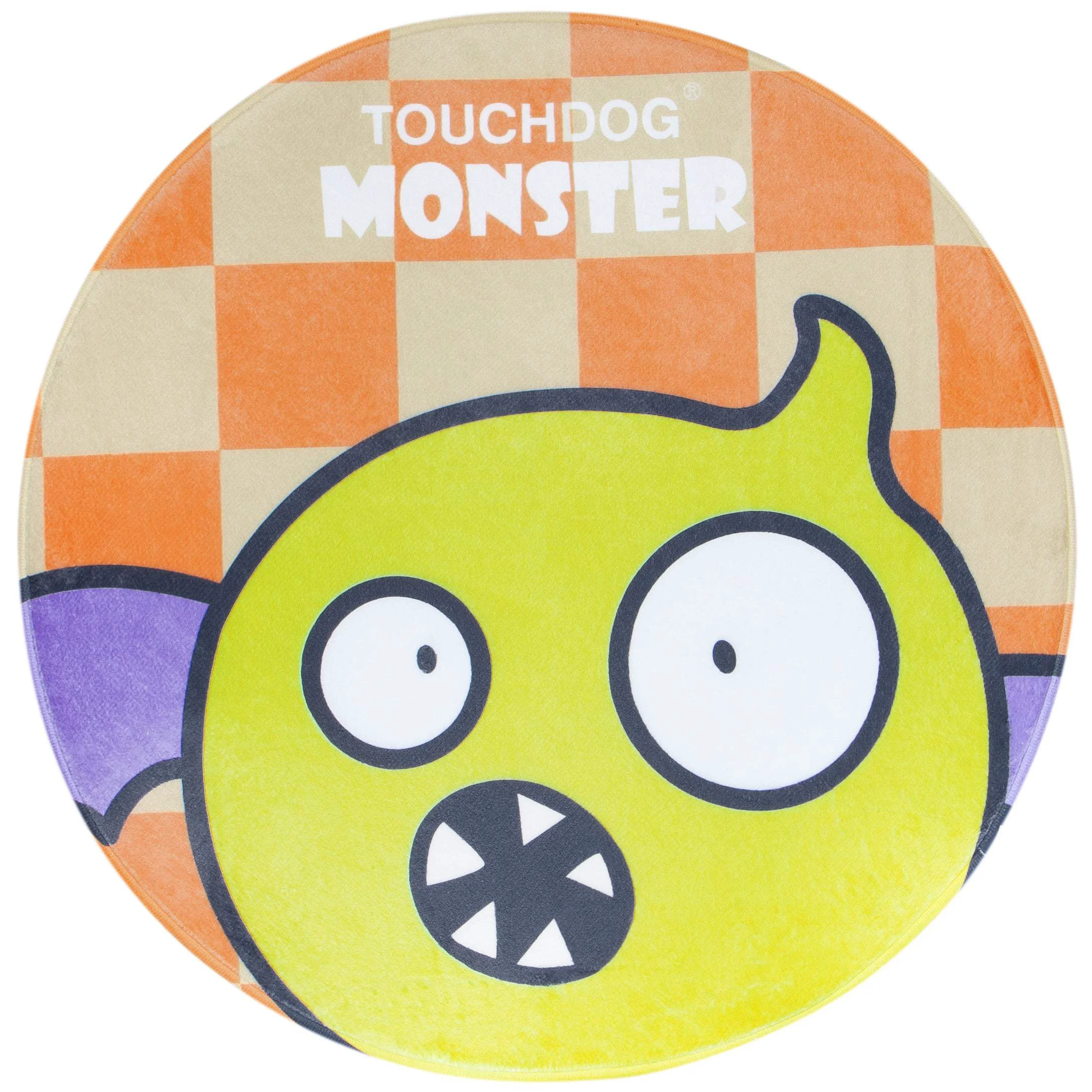 Traditional Pet Life Touchdog Cartoon Flying Critter Monster Rounded Cat and Dog Mat - Yellow Monster - One Size Premium