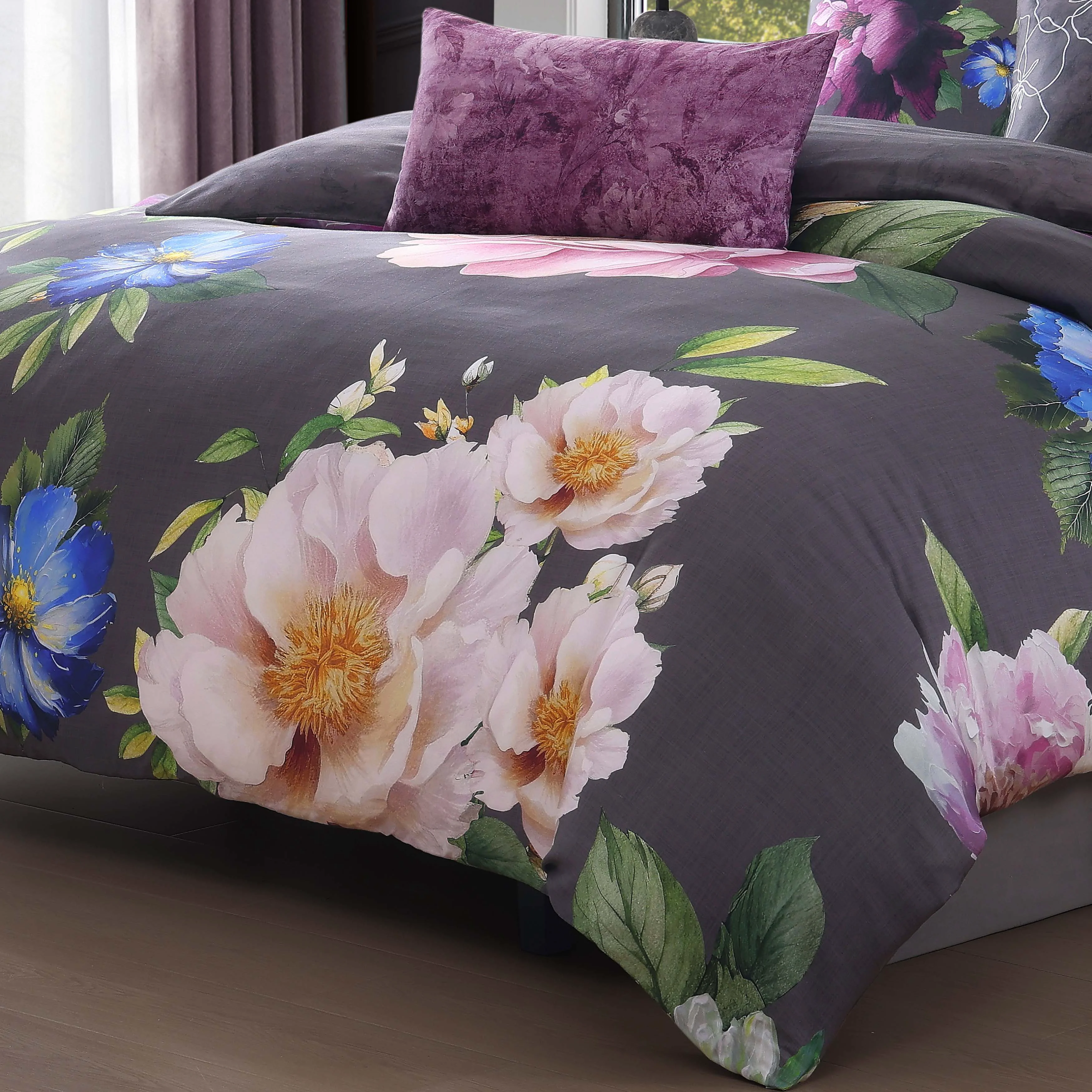 Sustainable Bebejan Elegant Blossoms 5 Piece Reversible Comforter Set Verified