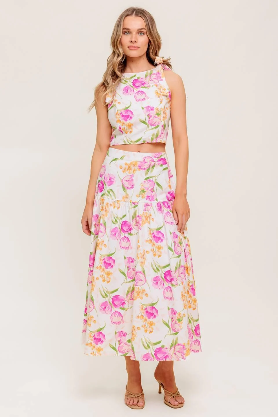 Sustainable Botanical Bliss Woven Top and Skirt Set Effective