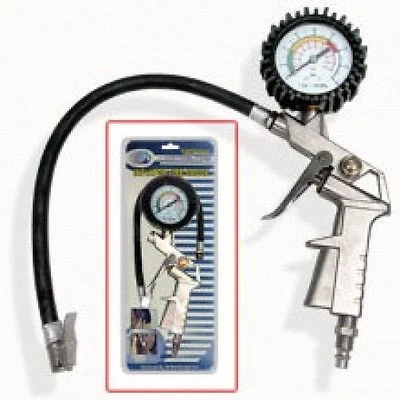 Trendy Air Tire Inflator with Pressure Gauge Filler Filling Inflater for Auto Car Bike Reusable