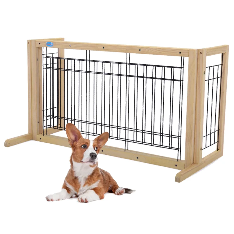 Original Solid Wood Indoor standing Adjustable Pet Gate 21 Fine