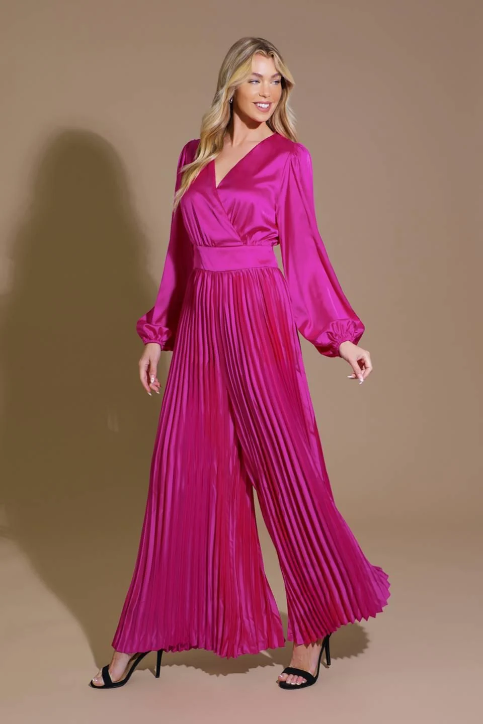 Unique Crushing on You Satin Jumpsuit Pure