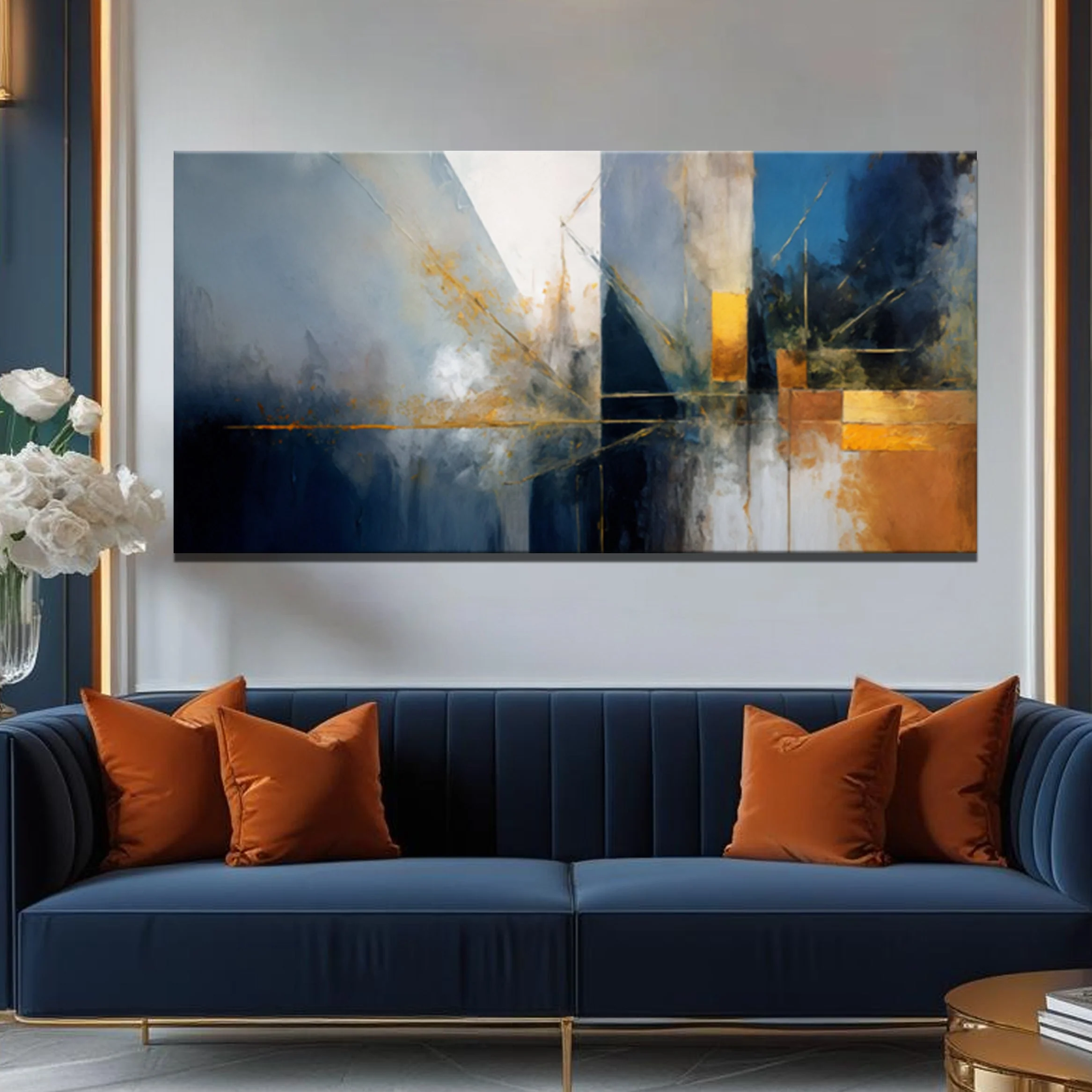 Crafted Abstract Geometric Lines Wall Art III Efficient