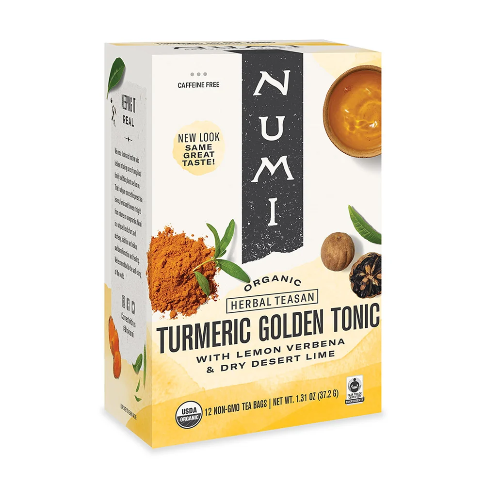 Verified Numi Organic Tea Golden Tonic Tea Bags 12 Ct Solid