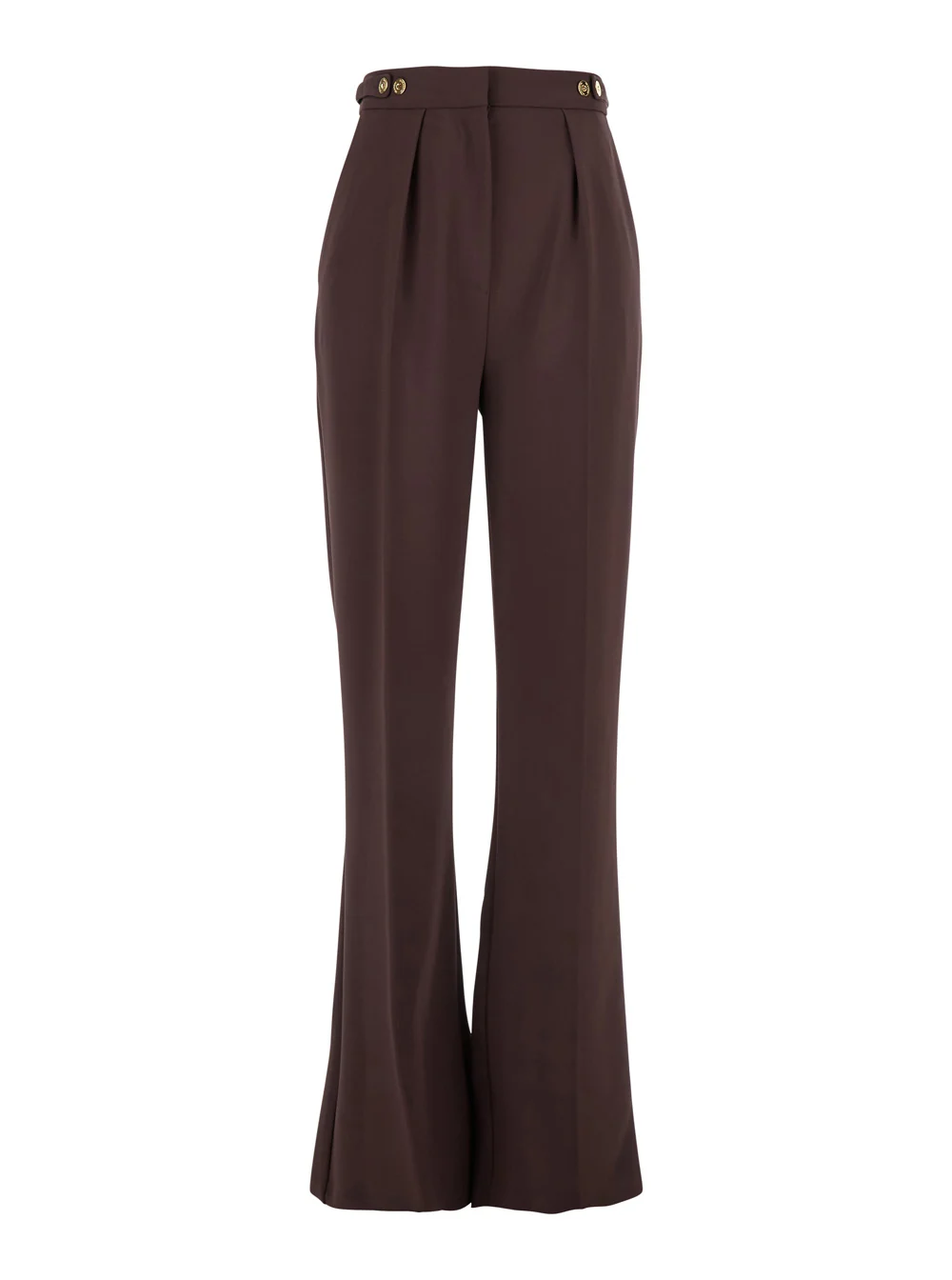 Exceptional Bordeaux Pants With Jewel Button Details Solid
